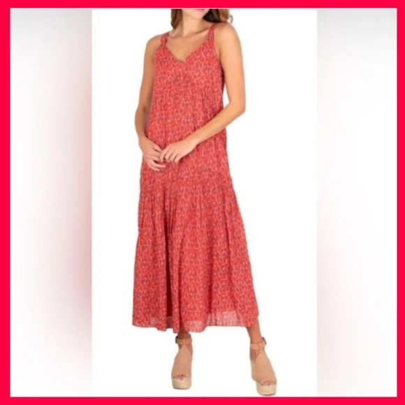 Joie Dresses & Skirts - NWT Spring Midi Cotton Joie Maxi tiered dress Tea Rose feminine floral print Med